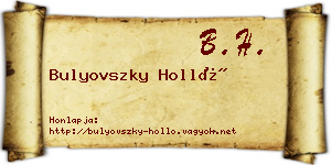 Bulyovszky Holló névjegykártya
